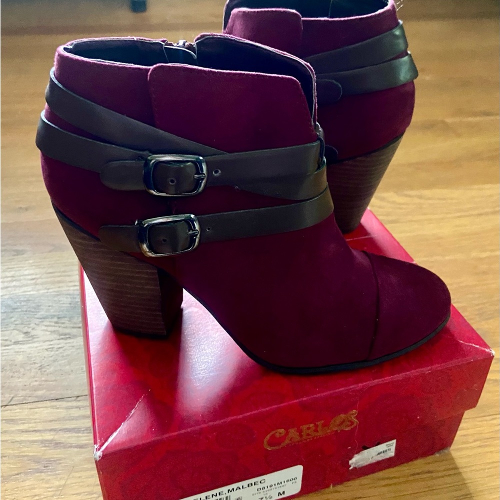 Carlos by Carlos Santana Burgundy low-cut boots